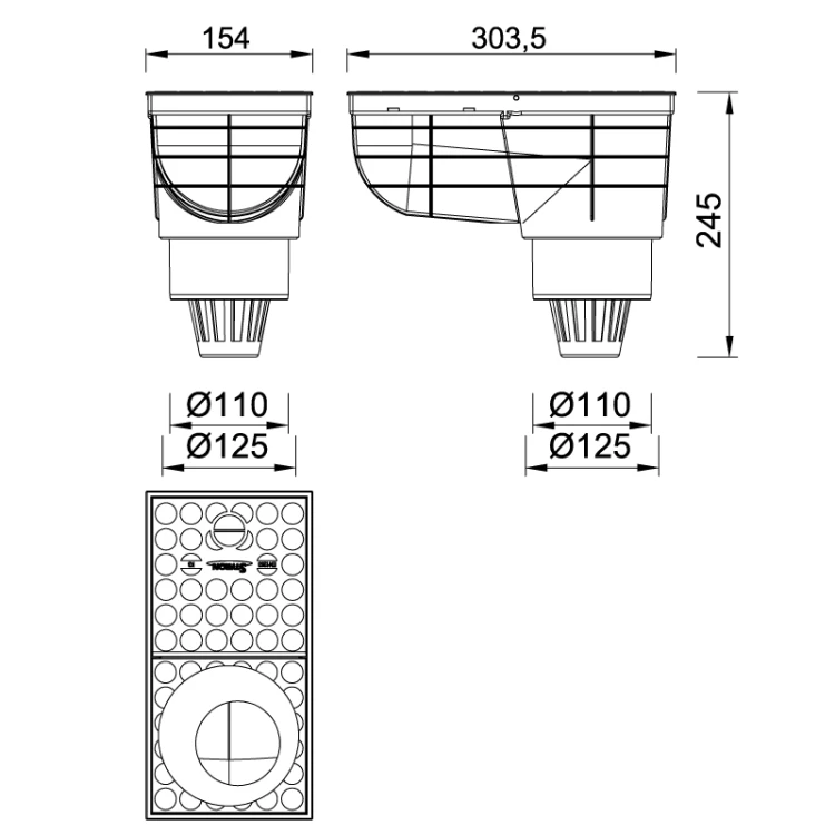 OSADNIK RYNNOWY Czyszczak Rynny STUDZIENKA Rewizja 110 mm DOLNY